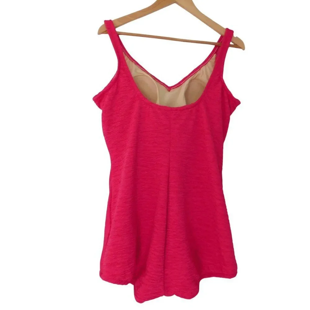 NEW Penbrooke Krinkle Swimsuit Size 22W Crossover Chlorine Proof Tummy‎ Control